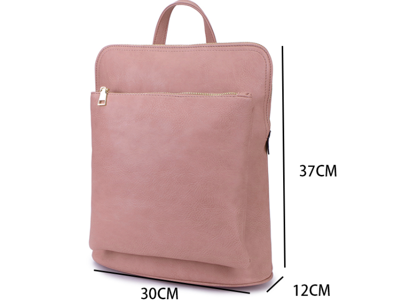 Pink Double Zipper Backpack Bag