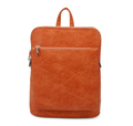 Brown Double Zipper Backpack Bag